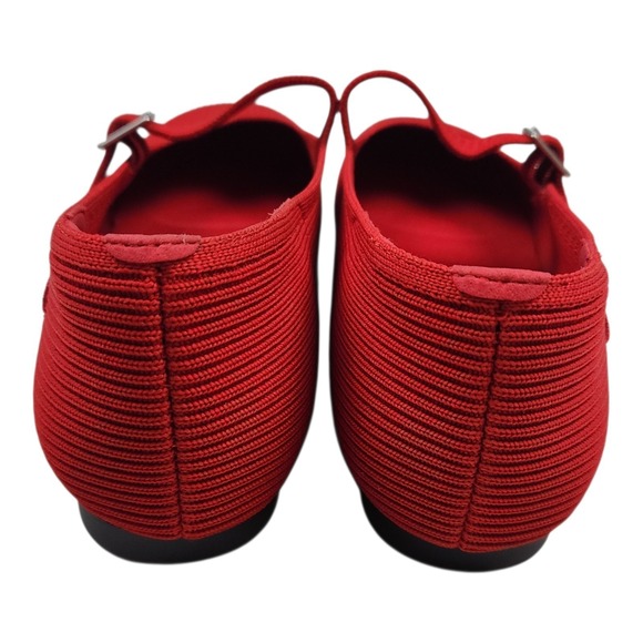 Vivaia Margot Mary Jane Ruby Red Knit Ballet Flats Sz 10 / 41.5M - Picture 7 of 10